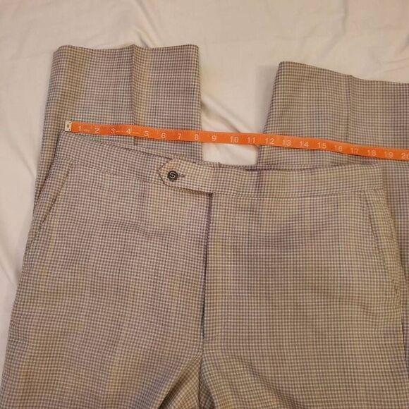Vintage SANSaBELT a JAYMAR Slack. 1970's, Tan/Gray Plaid, Trouser Pant -Mens Siz - Picture 4 of 13